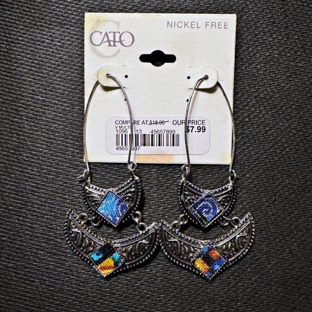 Silver-Tone Bohemian Style Dangle Earrings